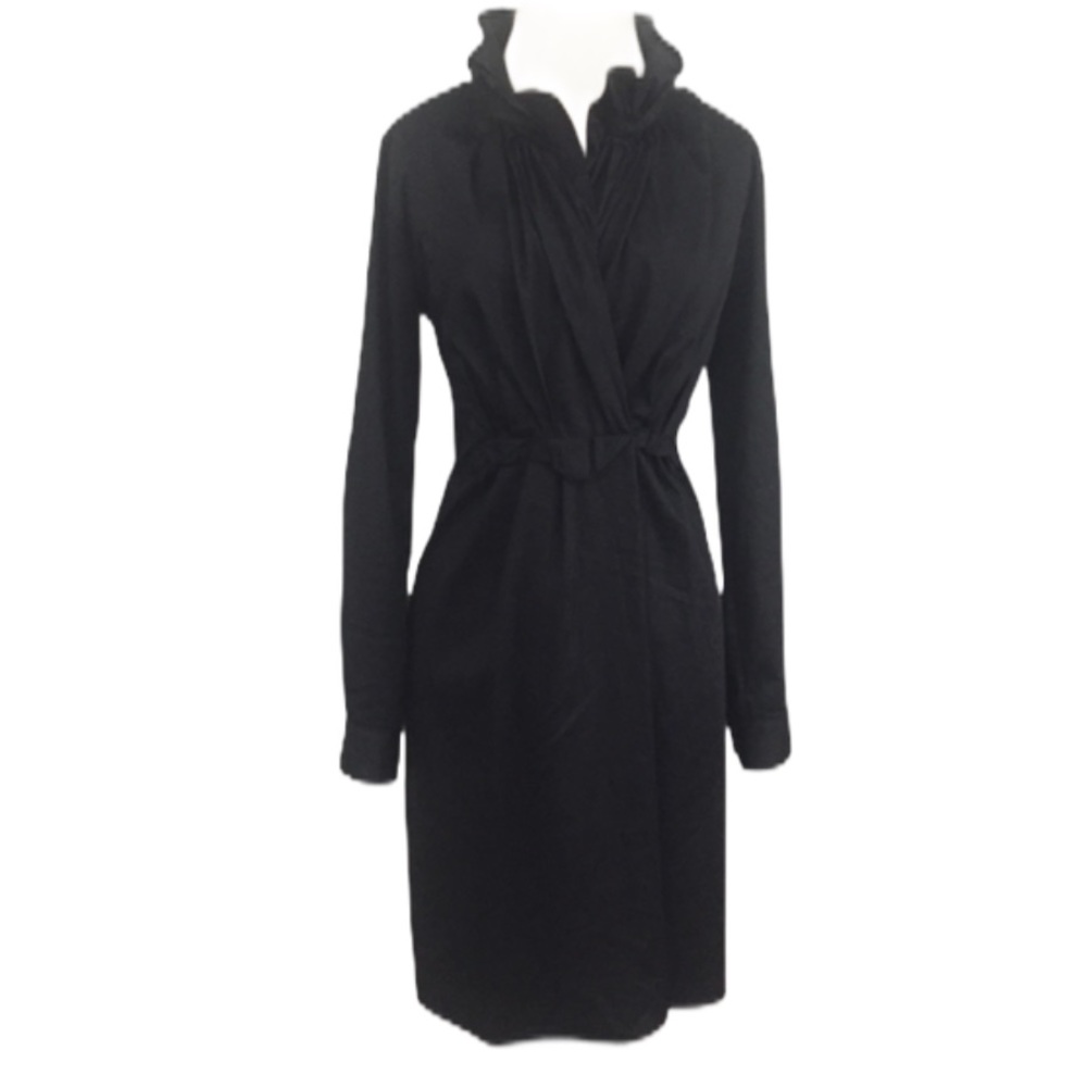 Ellie Tahari Black Ruffle Collar Dress Size 4